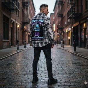 DEAD ROW RECORDS URBNVTG REWORKED FLANNEL SHIRT SIZE Small